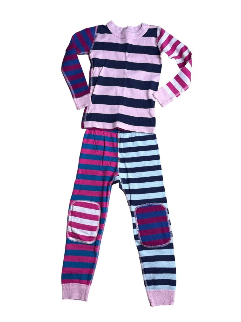 4T Hanna Andersson Mix it Up Striped Long John Pajama Set